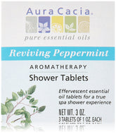 Aura Cacia tablettes douche menthe poivrée boîte 3 pièces pour réveil aromathérapique du matin