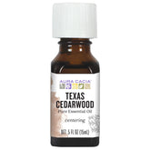 Aura Cacia Texas Cedarwood : bouteille d'huile essentielle au parfum boisé et apaisant.