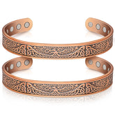 Auramag bracelet magnétique en cuivre avec design arbre de vie, hypoallergénique et élégant