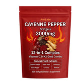 AuriLabs gélules poivre de Cayenne, bouteille prête à intégrer votre rituel bien-être.