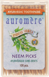 Cure-dents Auromere Neem dans l emballage, prêt à l emploi.