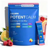 Axldrn PotentCalm en bouteille framboise-citron, boisson rafraîchissante sans sucre pour rester concentré.