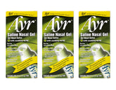 AYR Gel Salin Nasal emballage triple, pratique pour le voyage.