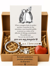 BABYQLO coffret pingouin cœur jaspe : cadeau romantique et durable.