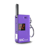 Testeur BACtrack porte-clés violet, accès rapide à une estimation du taux d’alcool.