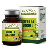 Banyan Botanicals Triphala Guggulu, bouteille de 90 tablettes, soutien potentiel à la digestion.