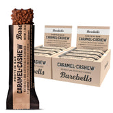 Barebells Caramel Cashew, emballage pratique pour goûter protéiné en déplacement.
