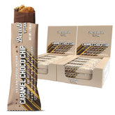 Barebells barre protéinée végan Caramel Choco Chip vue complète, snack pratique et gourmand