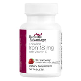 Fer 18 mg Bariatric Advantage à mâcher fraise, emballage pratique pour usage quotidien