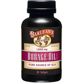 Barlean's huile de bourrache en bouteille sur table, soin peau potentiel