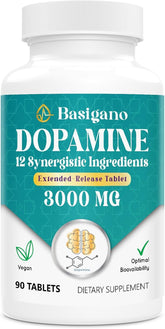 Basigano Dopamine flacon: soutien quotidien de l'humeur.