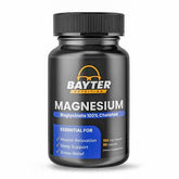 Flacon Bayter Nutrition Magnésium Bisglycinate Forte Concentration favorisant relaxation musculaire.