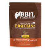 BBfL Boisson protéinée whey alimentée à l'herbe, bouteille chocolat crème pour énergie quotidienne.