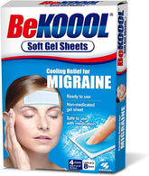 Be Koool propose des feuilles gel refroidissantes frontale pour soulager les tensions.