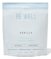 Be Well par Kelly vanille en bouteille: protéine végétale riche en fibres.