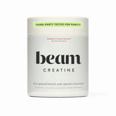 Beam Poudre de Créatine framboise citron dans un verre, dissolution rapide.