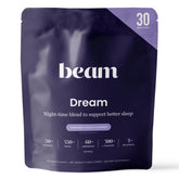 Beam Dream Sleep Powder cannelle cacao dans bouteille, soutien d'une routine nocturne apaisante.