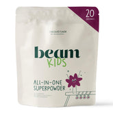Beam Kids All-in-One poudre, emballage pratique pour nutrition quotidienne.