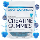 Bear Balanced Creatine Gummies – bouteille, prise pratique pour énergie et concentration.