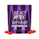 Beast Bites gummies sommeil à la valériane, douceur naturelle avant le coucher.