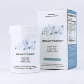 Beautycore Supplement : bouteille élégante et pratique pour routine beauté peau et cheveux.