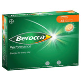 Berocca Orange boîte 45 comprimés, comprimés effervescents faciles à préparer.
