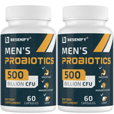 Besenify Probiotiques pour hommes – bouteille de 60 capsules et soutien digestif quotidien.