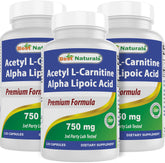 Best Naturals Acétyl-L-Carnitine et Acide Alpha-Lipoïque, bouteille prête pour la routine quotidienne.