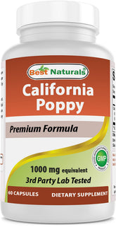 Best Naturals California Poppy — bouteille claire sur étagère pour votre routine.