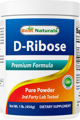 Best Naturals D-Ribose Poudre: bouteille prête à l’emploi et dosage pratique.