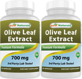 Best Naturals: bouteille d'extrait de feuille d'olivier, soutien quotidien potentiel.