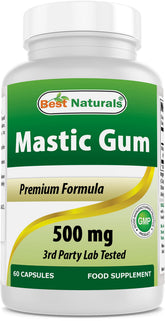 Best Naturals Gomme Mastic 500 mg en bouteille, soutien digestif potentiel