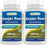 Best Naturals Konjac Glucomannan – lot 2-pack, routine quotidienne.