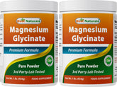 Best Naturals Magnésium Glycinate en poudre, bouteille pour une utilisation quotidienne pratique.