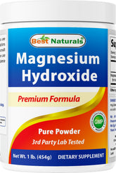 Best Naturals Magnésium Hydroxyde Poudre – emballage 1 lb, pratique pour la routine quotidienne.