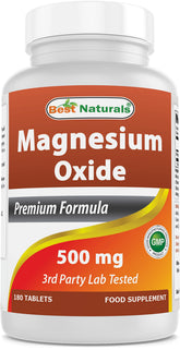 Best Naturals Magnésium oxyde 500 mg comprimés faciles à prendre au quotidien