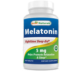 Best Naturals Mélatonine 5 mg, bouteille - soutien potentiel au sommeil naturel.
