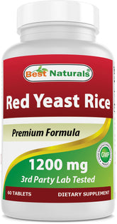 Best Naturals – flacon riz de levure rouge, 60 comprimés, pratique à intégrer dans la routine.