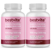 Bestvite Acetyl L-Carnitine flacon : capsules faciles à prendre pour l'énergie.
