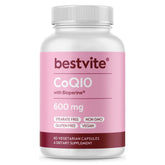 BESTVITE CoQ10 bouteille 600 mg avec Bioperine, soutien potentiel à l'énergie