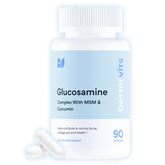Bettervits Glucosamine Complex MSM – flacon visible, soutien quotidien des articulations et mobilité.