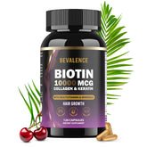 Bevalence Biotine Croissance-cheveux - Bouteille montrée, soutien nutritionnel potentiel.