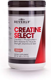 Beverly International Créatine Select – bouteille et dose, potentiel musculaire accru.