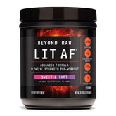 BEYOND RAW LIT AF en pot, poudre pré-entraînement prête à l'emploi.