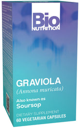 Bio Nutrition Graviola: bouteille de capsules pratique pour un complément végétal quotidien.