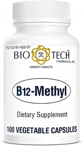 Bio-Tech Pharmacal B12 Méthylcobalamine – capsule quotidienne pour énergie et concentration.