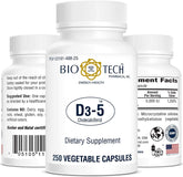 Bio-Tech Pharmacal D3-5 - bouteille présentée pour le soutien potentiel des os