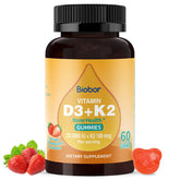Biobor Gummies D3 K2 en bouteille: soutien occasionnel des os et immunité.