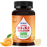 Gélules Biobor D3 K2 et Calcium dans la bouteille, soutien quotidien des os.