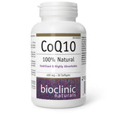 Bioclinic Naturals CoQ10 400 mg bouteille: formulation stable et absorbable.